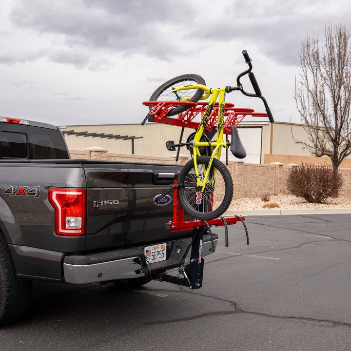 Vertical Bike Rack carrying Kids Bike with wheelbase adaptor